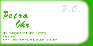 petra ohr business card